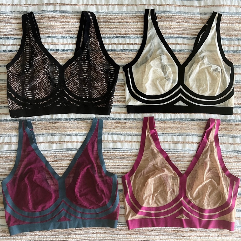 EBY Stylish Women's Mesh Bras - Black, Cream, Teal, and Pink MDD